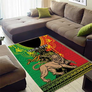 Personalised Afro Ethiopia Area Rug Lion Of Judah - African Pattern