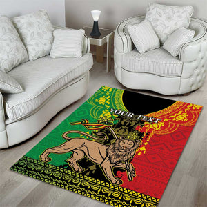 Personalised Afro Ethiopia Area Rug Lion Of Judah - African Pattern