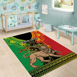 Personalised Afro Ethiopia Area Rug Lion Of Judah - African Pattern