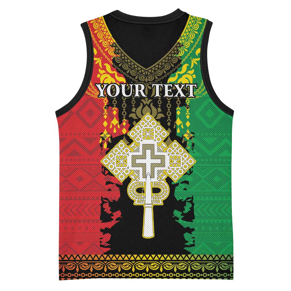 Personalised Afro Ethiopia Basketball Jersey Lion Of Judah - African Pattern LT15