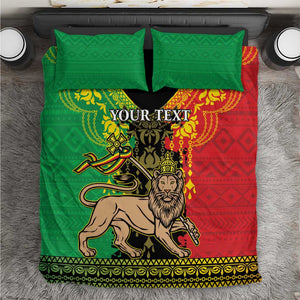 Personalised Afro Ethiopia Bedding Set Lion Of Judah - African Pattern