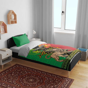 Personalised Afro Ethiopia Bedding Set Lion Of Judah - African Pattern