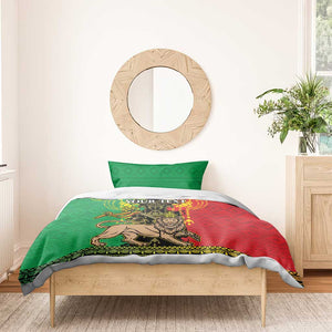 Personalised Afro Ethiopia Bedding Set Lion Of Judah - African Pattern