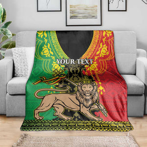 Personalised Afro Ethiopia Blanket Lion Of Judah - African Pattern