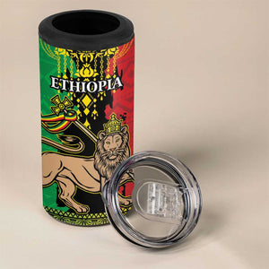 Personalised Afro Ethiopia 4 in 1 Can Cooler Tumbler Lion Of Judah - African Pattern