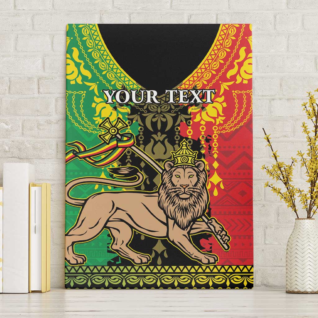 Personalised Afro Ethiopia Canvas Wall Art Lion Of Judah - African Pattern