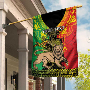 Personalised Afro Ethiopia Garden Flag Lion Of Judah - African Pattern