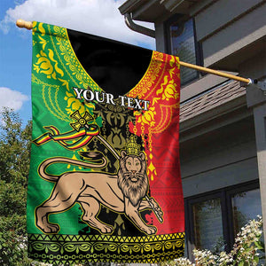 Personalised Afro Ethiopia Garden Flag Lion Of Judah - African Pattern