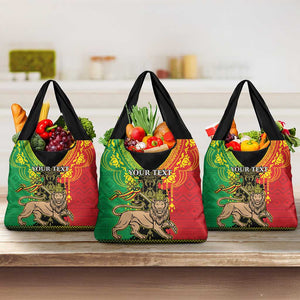 Personalised Afro Ethiopia Grocery Bag Lion Of Judah - African Pattern
