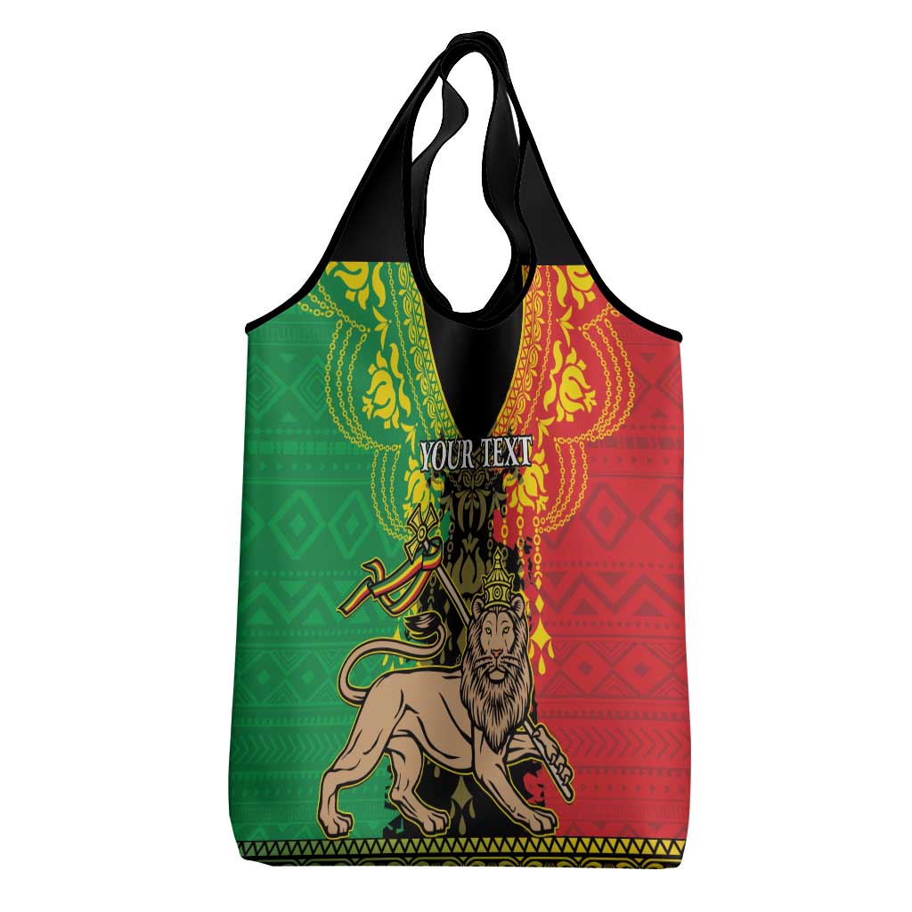 Personalised Afro Ethiopia Grocery Bag Lion Of Judah - African Pattern