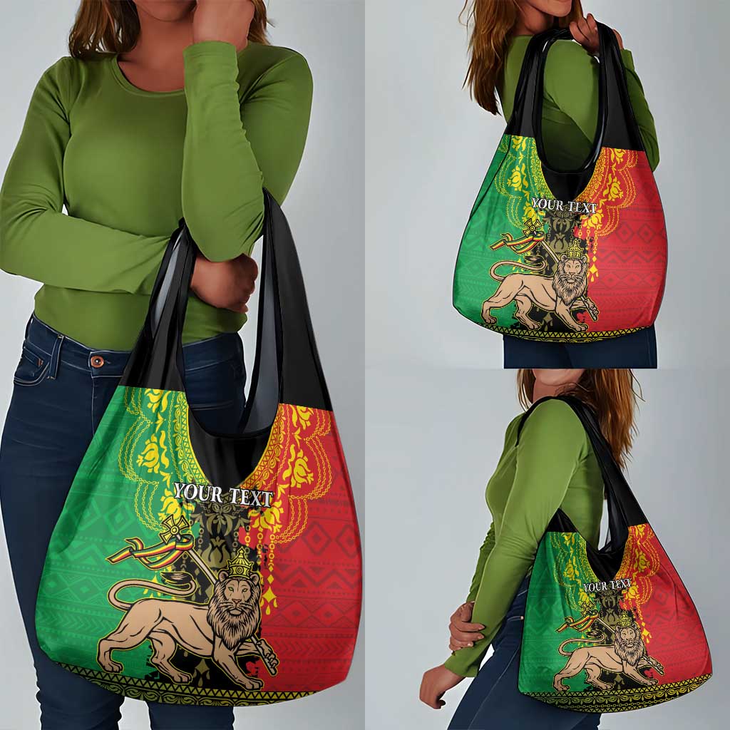 Personalised Afro Ethiopia Grocery Bag Lion Of Judah - African Pattern