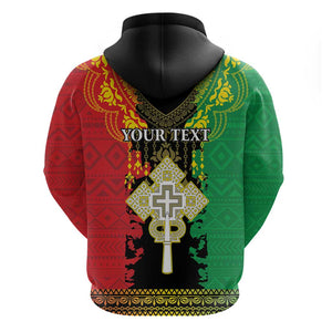 Personalised Afro Ethiopia Hoodie Lion Of Judah - African Pattern