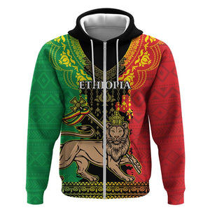 Personalised Afro Ethiopia Hoodie Lion Of Judah - African Pattern