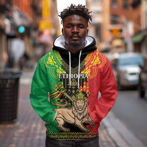 Personalised Afro Ethiopia Hoodie Lion Of Judah - African Pattern