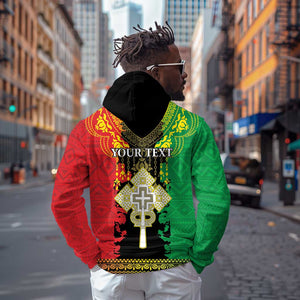 Personalised Afro Ethiopia Hoodie Lion Of Judah - African Pattern