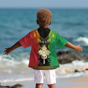 Personalised Afro Ethiopia Kid Hawaiian Shirt Lion Of Judah - African Pattern