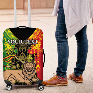 Personalised Afro Ethiopia Luggage Cover Lion Of Judah - African Pattern