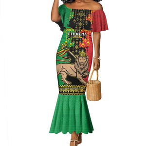 Personalised Afro Ethiopia Mermaid Dress Lion Of Judah - African Pattern