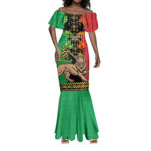 Personalised Afro Ethiopia Mermaid Dress Lion Of Judah - African Pattern