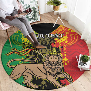 Personalised Afro Ethiopia Round Carpet Lion Of Judah - African Pattern