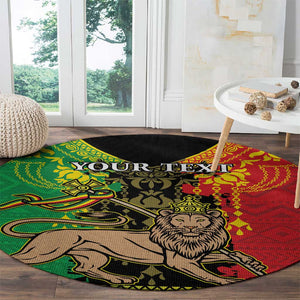 Personalised Afro Ethiopia Round Carpet Lion Of Judah - African Pattern