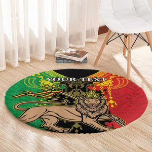 Personalised Afro Ethiopia Round Carpet Lion Of Judah - African Pattern