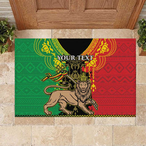 Personalised Afro Ethiopia Rubber Doormat Lion Of Judah - African Pattern