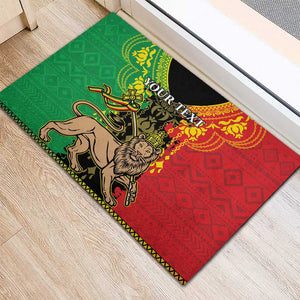 Personalised Afro Ethiopia Rubber Doormat Lion Of Judah - African Pattern