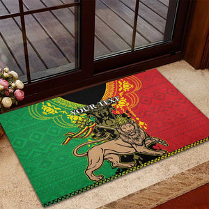 Personalised Afro Ethiopia Rubber Doormat Lion Of Judah - African Pattern