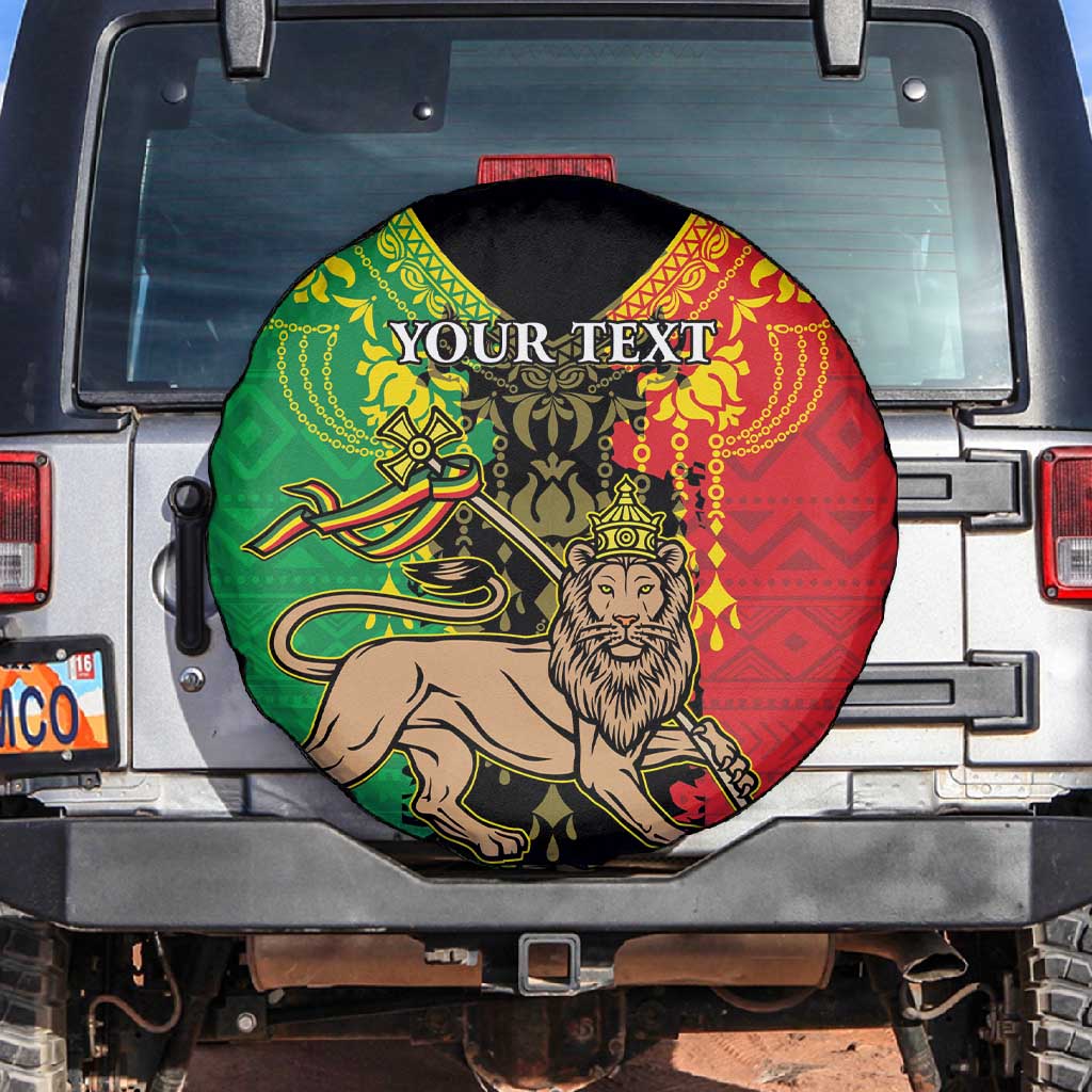 Personalised Afro Ethiopia Spare Tire Cover Lion Of Judah - African Pattern