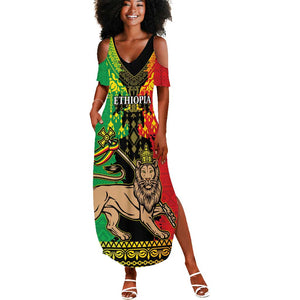 Personalised Afro Ethiopia Summer Maxi Dress Lion Of Judah - African Pattern