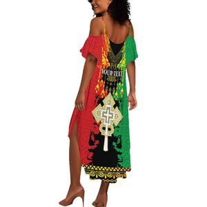 Personalised Afro Ethiopia Summer Maxi Dress Lion Of Judah - African Pattern