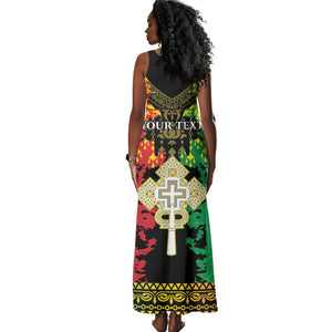 Personalised Afro Ethiopia Tank Maxi Dress Lion Of Judah - African Pattern