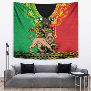 Personalised Afro Ethiopia Tapestry Lion Of Judah - African Pattern