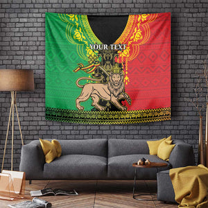 Personalised Afro Ethiopia Tapestry Lion Of Judah - African Pattern