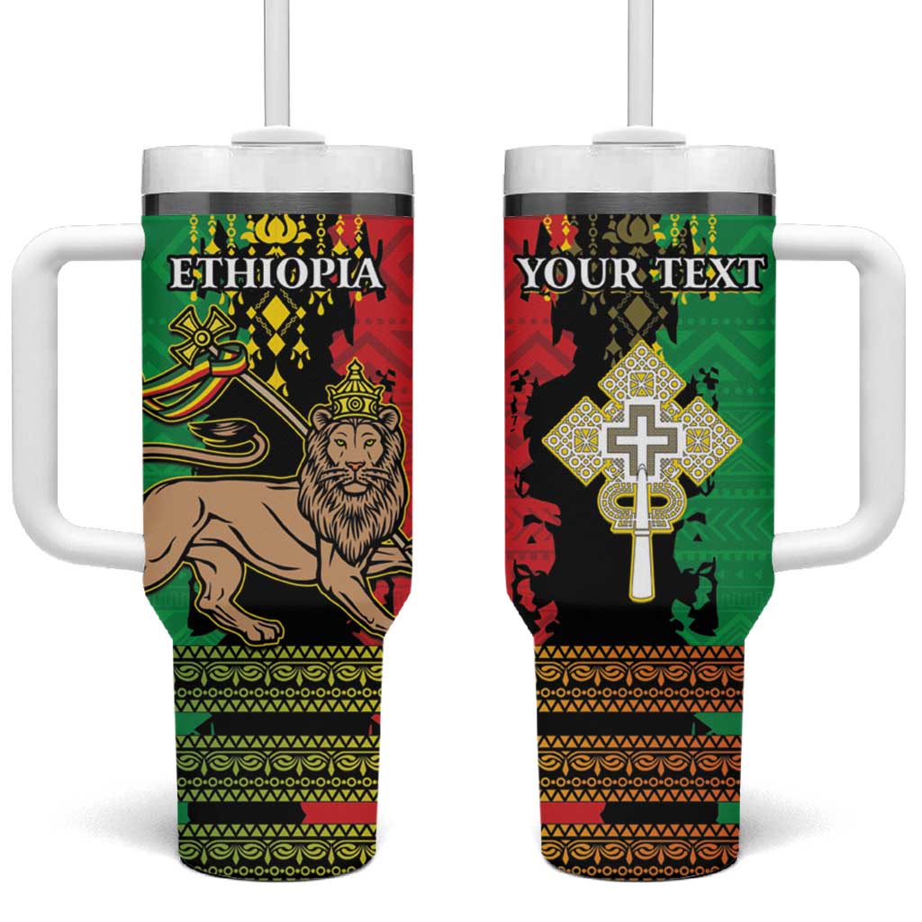 Personalised Afro Ethiopia Tumbler With Handle Lion Of Judah - African Pattern