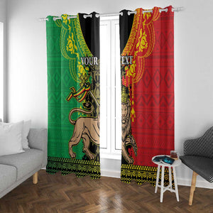 Personalised Afro Ethiopia Window Curtain Lion Of Judah - African Pattern