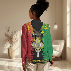 Personalised Afro Ethiopia Women Casual Shirt Lion Of Judah - African Pattern