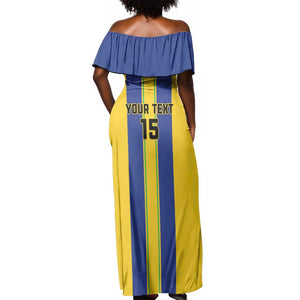Custom Afro Tanzania Football Off Shoulder Maxi Dress We Are Champions