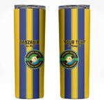 Custom Afro Tanzania Football Skinny Tumbler We Are Champions