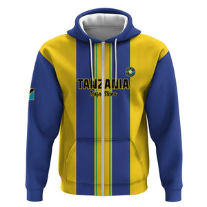Custom Afro Tanzania Football Zip Hoodie We Are Champions