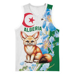 Afro Algeria Basketball Jersey Fennec Fox With Blue Isris Flower LT15