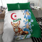 Afro Algeria Bedding Set Fennec Fox With Blue Isris Flower