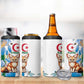 Afro Algeria 4 in 1 Can Cooler Tumbler Fennec Fox With Blue Isris Flower