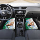 Afro Algeria Car Mats Fennec Fox With Blue Isris Flower