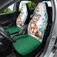 Afro Algeria Car Seat Cover Fennec Fox With Blue Isris Flower
