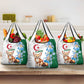 Afro Algeria Grocery Bag Fennec Fox With Blue Isris Flower