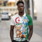 Afro Algeria Polo Shirt Fennec Fox With Blue Isris Flower
