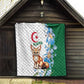 Afro Algeria Quilt Fennec Fox With Blue Isris Flower