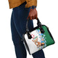 Afro Algeria Shoulder Handbag Fennec Fox With Blue Isris Flower